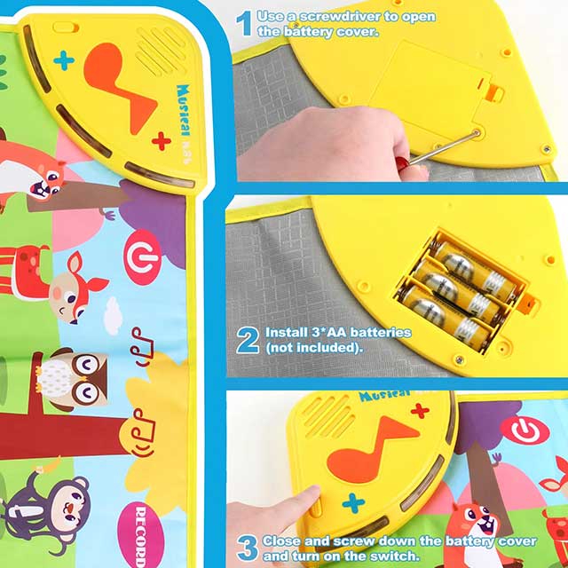 Kids Musical Piano Mat 80×30cm – Baby Floor Keyboard Dance Mat with 8 Animal Sounds