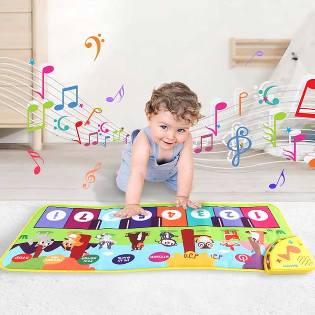 Kids Musical Piano Mat 80×30cm – Baby Floor Keyboard Dance Mat with 8 Animal Sounds
