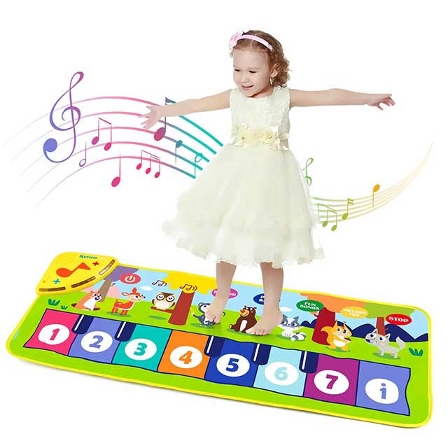 Kids Musical Piano Mat 80×30cm – Baby Floor Keyboard Dance Mat with 8 Animal Sounds