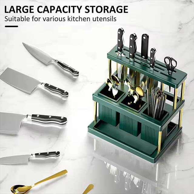 Multi-Functional Kitchen Knife Holder – Space-Saving Cutlery & Utensil Drainer Rack