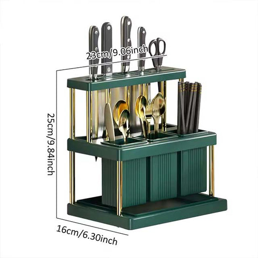 Multi-Functional Kitchen Knife Holder – Space-Saving Cutlery & Utensil Drainer Rack