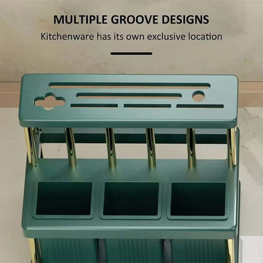Multi-Functional Kitchen Knife Holder – Space-Saving Cutlery & Utensil Drainer Rack