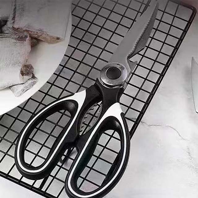 Professional Multi-Purpose Kitchen Scissors – Stainless Steel Sharp Blades with Cover & Bottle Opener for Cutting Meat, Poultry, Vegetables, Bones & Herbs