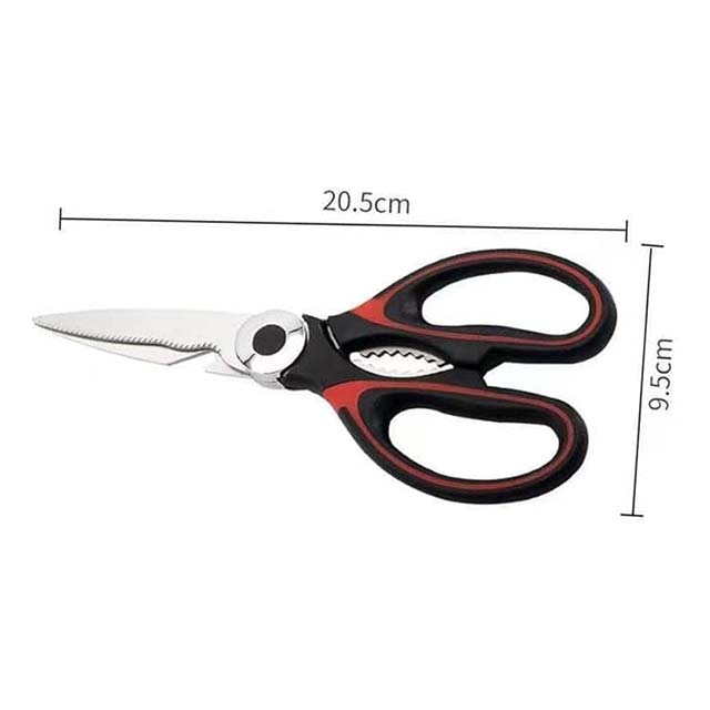 Professional Multi-Purpose Kitchen Scissors – Stainless Steel Sharp Blades with Cover & Bottle Opener for Cutting Meat, Poultry, Vegetables, Bones & Herbs