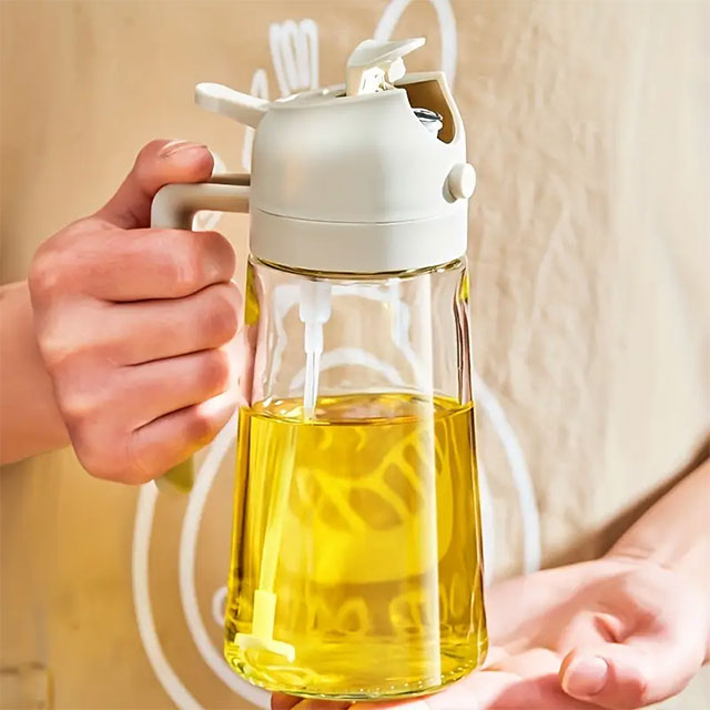 KitchenCraft Leak-Proof Bottle with Pour Spout – BPA-Free Plastic Dispenser for Oil, Vinegar, Sauce & Seasoning