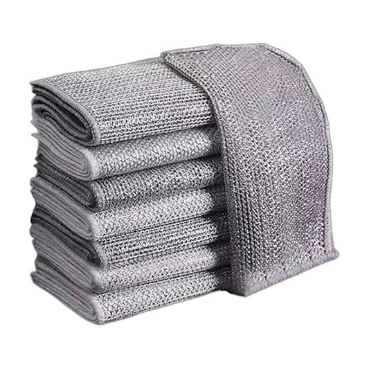 Multipurpose Non-Scratch Wire Dish Cloths – Stainless Steel Kitchen Cleaning Cloth & Metal Scrubber for Wet/Dry Use