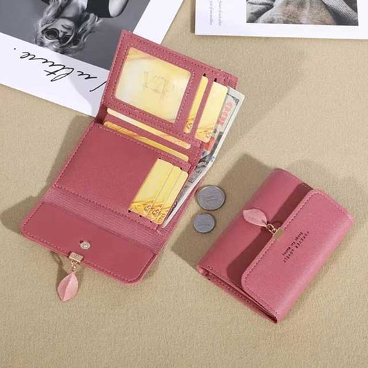 Korean Style Small Tri-fold Wallet for Women – Simple Short Purse with Coin Pocket & Money Clip