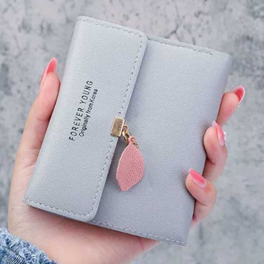 Korean Style Small Tri-fold Wallet for Women – Simple Short Purse with Coin Pocket & Money Clip