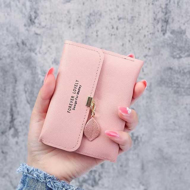 Korean Style Small Tri-fold Wallet for Women – Simple Short Purse with Coin Pocket & Money Clip