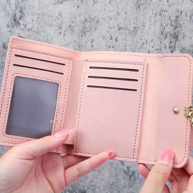 Korean Style Small Tri-fold Wallet for Women – Simple Short Purse with Coin Pocket & Money Clip