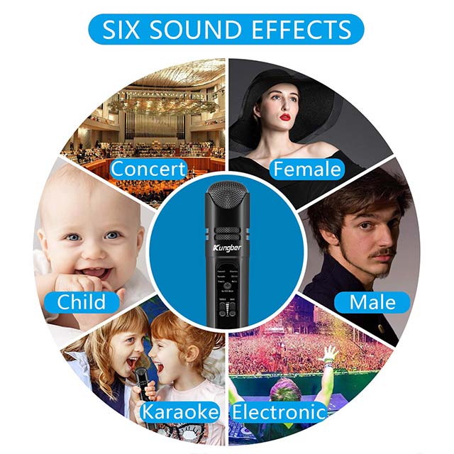 Kungber 3.5mm Rechargeable Condenser Microphone for Smartphone &amp; PC – Compatible with iPhone, Android, iPad, Mac; Ideal for Podcasting, Karaoke, Kids Singing, Recording &amp; Live Streaming Gaming