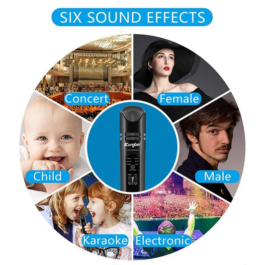 Kungber 3.5mm Rechargeable Condenser Microphone for Smartphone &amp; PC – Compatible with iPhone, Android, iPad, Mac; Ideal for Podcasting, Karaoke, Kids Singing, Recording &amp; Live Streaming Gaming