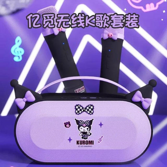 Kuromi Wireless Bluetooth Speaker with LED Lights & Karaoke Microphone – Perfect Birthday Gift for Music Lovers!
