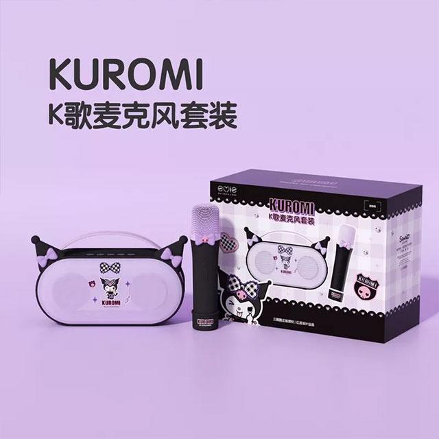 Kuromi Wireless Bluetooth Speaker with LED Lights & Karaoke Microphone – Perfect Birthday Gift for Music Lovers!