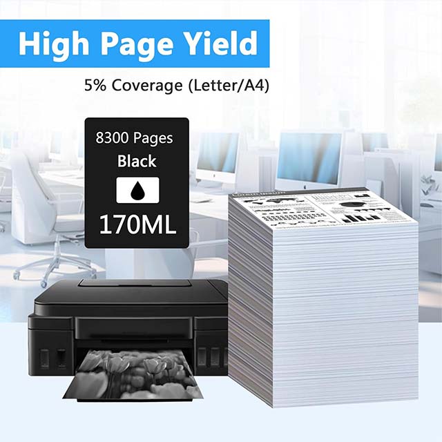 LCL GI-20 Black Ink Bottles Replacement – Premium GI20 Ink Refill for Canon PIXMA G5020/G6020/G7020 Printers