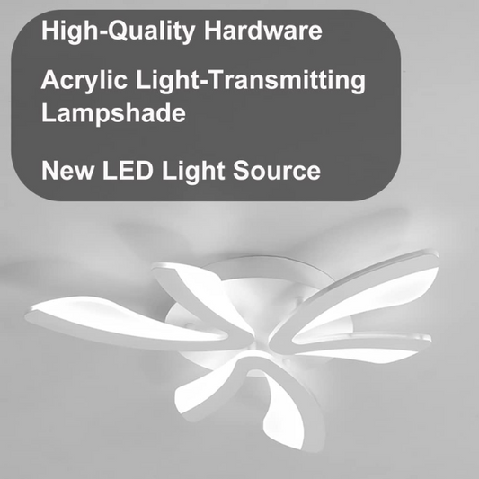 LED Dimmable Petal Ceiling Light – Modern Flush Mount Lamp with Remote Control, White Acrylic and Metal Fixture for Living Room, Bedroom, Dining Room & Kids' Room