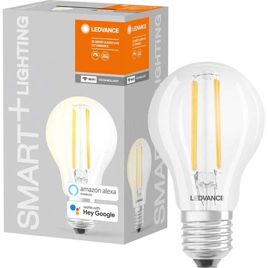 LED Smart Filament Bulb – 6W E27 A60, 806lm, 2700K Warm White, Wi-Fi Compatible