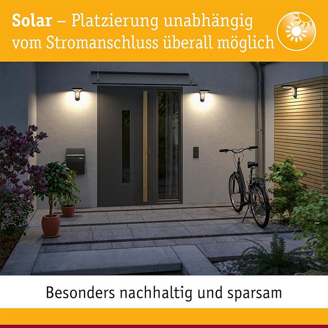 LED Solar House Number 3 – IP44 Waterproof Warm White Outdoor Solar Lamp (0.2W, Battery Changeable, 3000K, Black Plastic)