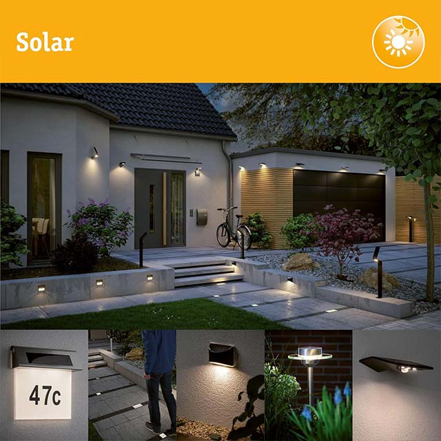 LED Solar House Number 3 – IP44 Waterproof Warm White Outdoor Solar Lamp (0.2W, Battery Changeable, 3000K, Black Plastic)