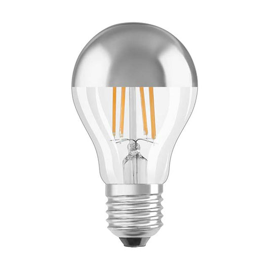 LED Superstar Classic A 50 Filament | Mirror Silver | DIM | 6.5W | 827 Clear | E27