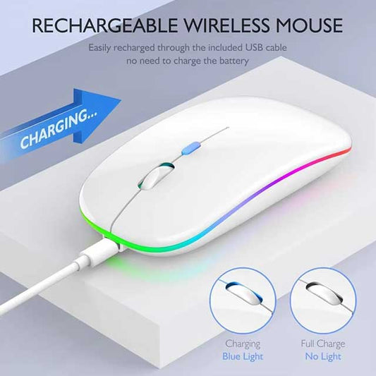 LED Wireless Bluetooth Mouse – USB Rechargeable RGB Silent Ergonomic Mouse with Backlight for Laptop, PC & iPad