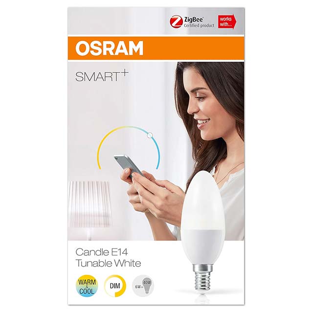 OSRAM Smart+ LED ZigBee E14 Smart Bulb – Dimmable Warm White to Daylight (2000K-6500K) | Alexa Echo Plus, Echo Show 2nd Gen &amp; Philips Hue Bridge Compatible
