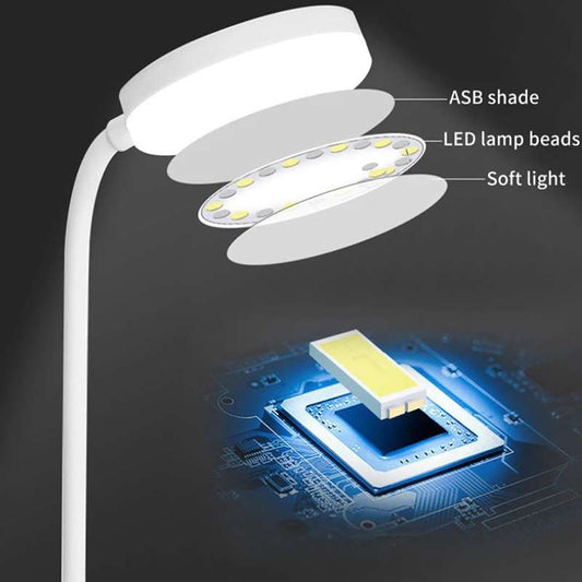 LED Desk Lamp – 3-Level Dimmable Touch Control – USB Rechargeable & Battery Powered – Portable Eye-Protection Table Light for Bedroom, Bedside, and Study