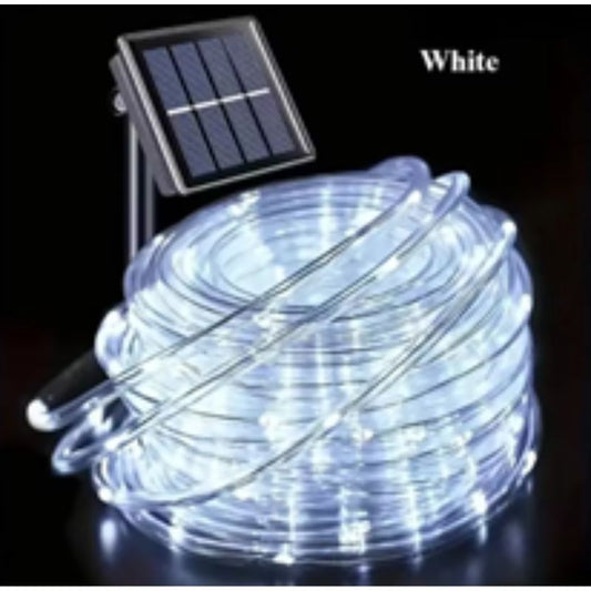 LED Solar Rope String Lights – Waterproof Tube Fairy Lights – Outdoor Solar Garland for Christmas, Garden & Patio Decoration (RGB/Blue/White/Warm)