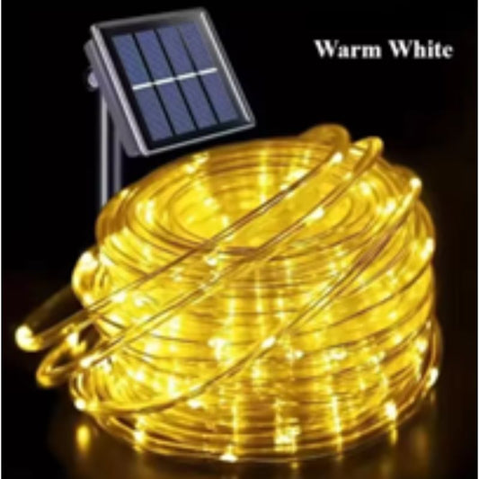 LED Solar Rope String Lights – Waterproof Tube Fairy Lights – Outdoor Solar Garland for Christmas, Garden & Patio Decoration (RGB/Blue/White/Warm)