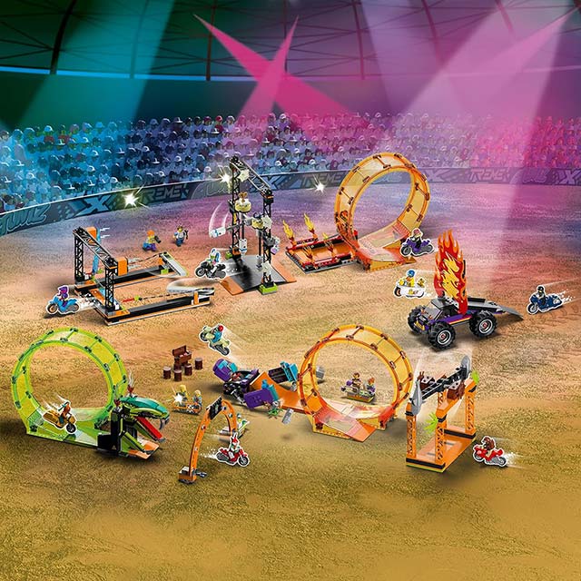 LEGO City Stuntz - The Shark Attack Stunt Challenge Adventure Series Toy with Flywheel Powered Stunt Bike &amp; Racer Minifigure, Toys for Kids Years Old and Up