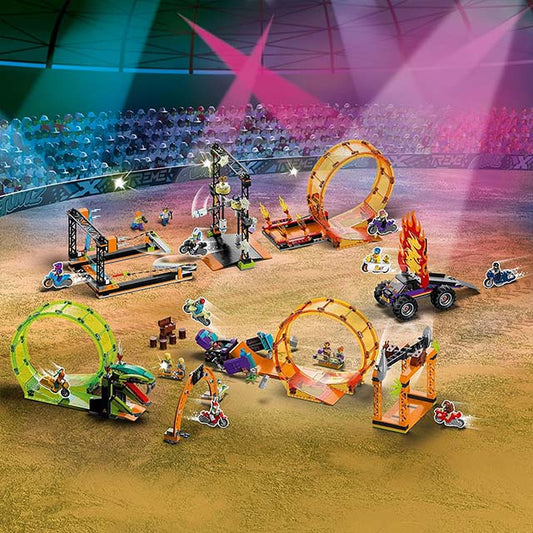LEGO City Stuntz - The Shark Attack Stunt Challenge Adventure Series Toy with Flywheel Powered Stunt Bike &amp; Racer Minifigure, Toys for Kids Years Old and Up