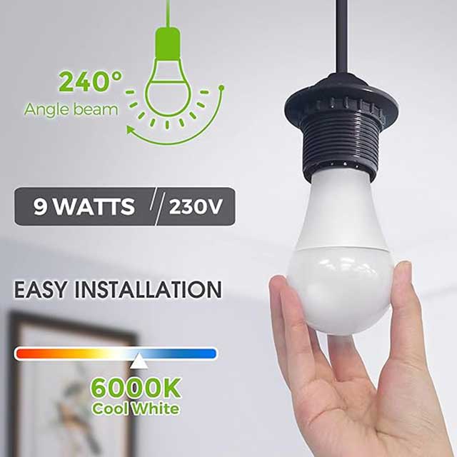 LOHAS B22 LED Bulb, 9W Bayonet Light Bulb, 820LM, 60W Equivalent, Cool White 6000K, Non-Dimmable, Pack of 6