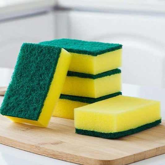 5-Piece Double-Sided Washing Up Sponges – Rectangular Pot Scourers & Cleaning Sponges