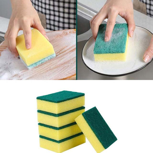 5-Piece Double-Sided Washing Up Sponges – Rectangular Pot Scourers & Cleaning Sponges