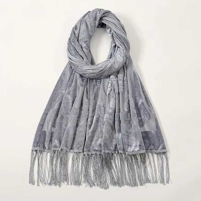 2025 New Women’s Lace Flower Silk Scarf – Gradient Hollow Cut Floral Shawl for Spring & Beach Wraps