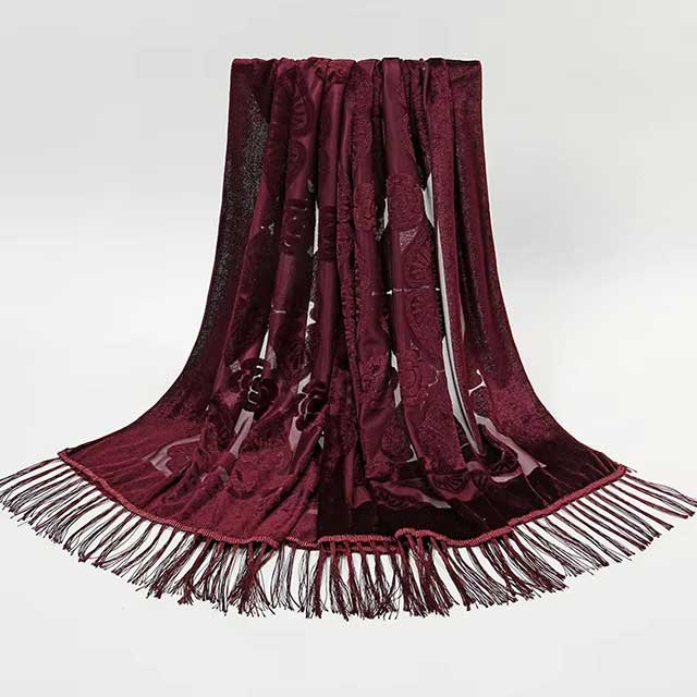 2025 New Women’s Lace Flower Silk Scarf – Gradient Hollow Cut Floral Shawl for Spring & Beach Wraps