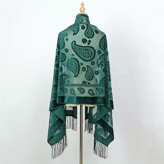 2025 New Women’s Lace Flower Silk Scarf – Gradient Hollow Cut Floral Shawl for Spring & Beach Wraps
