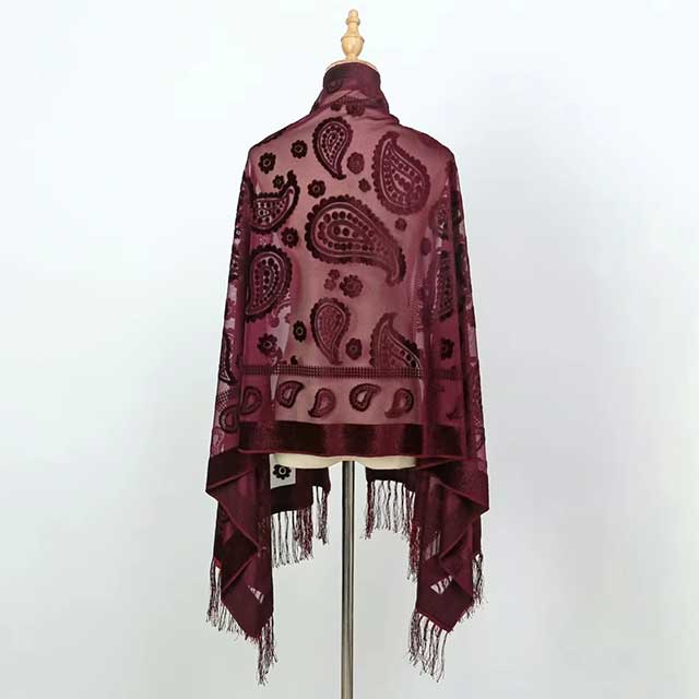 2025 New Women’s Lace Flower Silk Scarf – Gradient Hollow Cut Floral Shawl for Spring & Beach Wraps