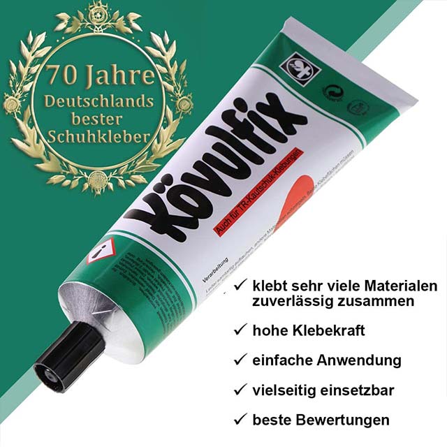 Langlauf Schuhbedarf® Shoe Glue Set - 20g Superglue &amp; 60g Kömmerling Kövulfix Record Adhesive for Durable Shoe Repairs