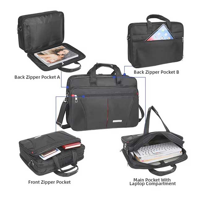 15.6–17 Inch Laptop Bag – Business Briefcase & Shoulder Messenger Bag for Office & Work Use