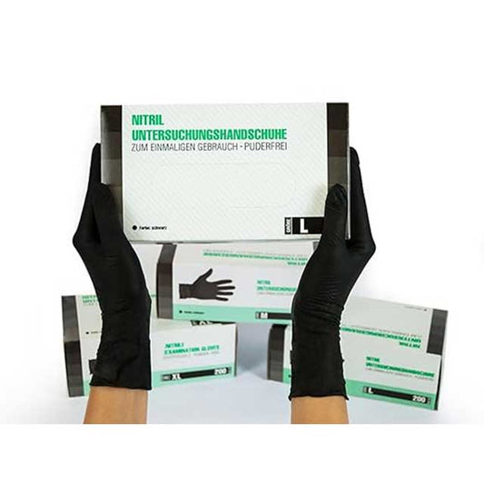 Large Black Nitrile Disposable Examination Gloves