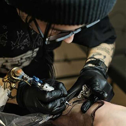 Large Black Nitrile Disposable Examination Gloves