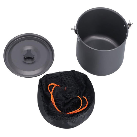 Large Capacity Aluminum Alloy Hanging Cook Pot – Portable Picnic, Camping &amp; Bonfire Cooking Pot with Lid Storage Bag