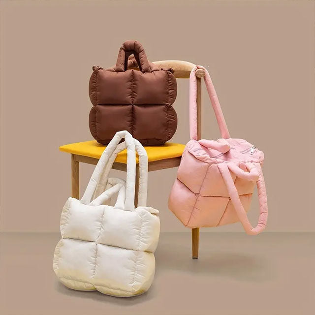 Large Capacity Quilted Tote Bag – Stylish Puffer Shoulder Bag for Women | Fashionable Handbag & Purse for Everyday Use