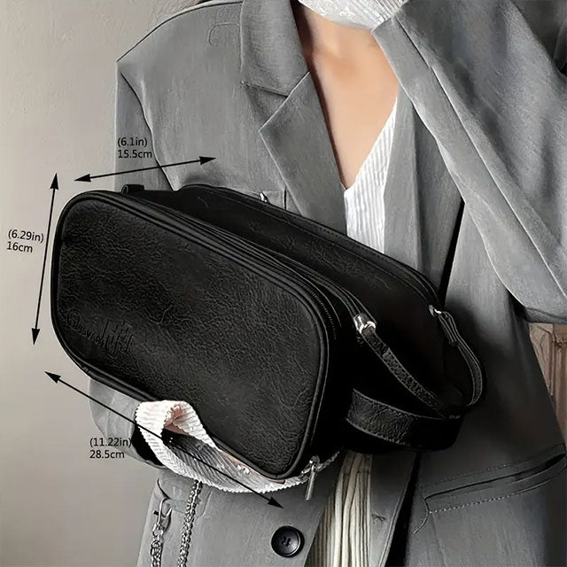 Large Capacity Waterproof Cosmetic Bag for Women – Portable PU Leather Makeup Organizer with Brush Holder, Multi-Compartment Toiletry Storage, Durable & Stylish Design, Pink with Gold Zippers