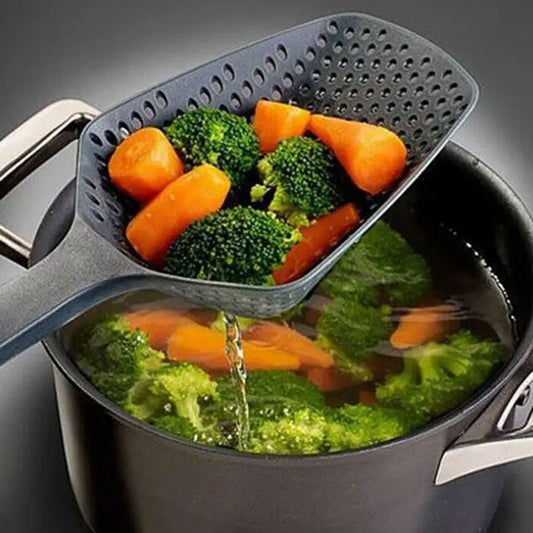 Large Multifunctional Strainer Spoon – High-Capacity Fried Food Skimmer & Vegetable Water Filter – Heat-Resistant Kitchen Funnel Colander