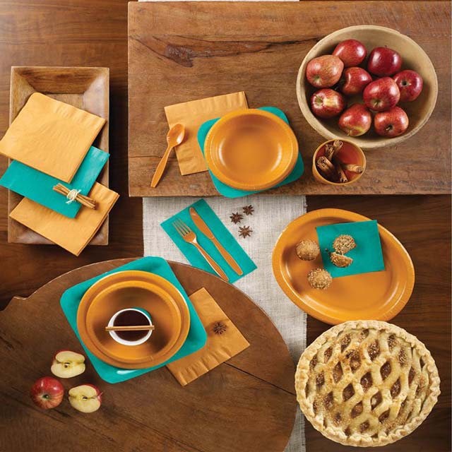 Large Orange Dinner Napkins – Premium Amber 3-Ply, 40x40 cm Dining Napkins