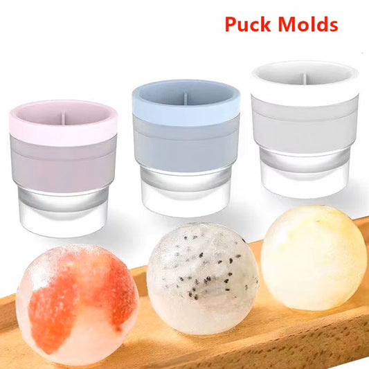 Large Round Silicone Ice Hockey Mold – Spherical Ice Cube Maker for Cocktails and Barware