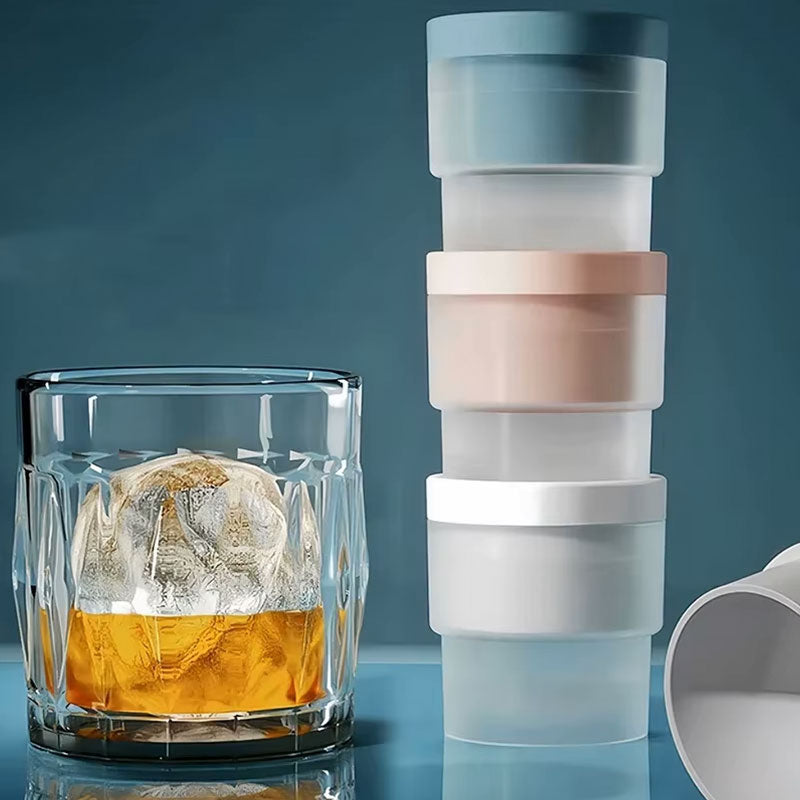 Large Round Silicone Ice Hockey Mold – Spherical Ice Cube Maker for Cocktails and Barware