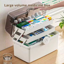 Large Capacity Family Medicine Box – 3-Tier Multi-Layer Emergency First Aid Kit Organizer – Portable White Medical Storage Box with Handle & Safety Buckle – Heavy-Duty PP Case for Home & Travel (Large Size)